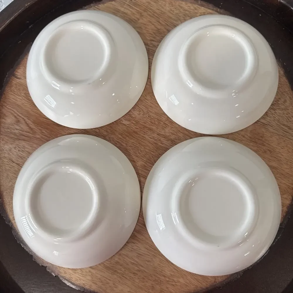 VTg White Floral Berry Fruit Sauce Dessert Sauce Bowl Set of 4